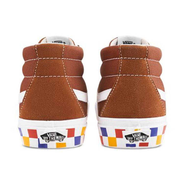 Vans Sk8 Reissue Checkerboard Mid-Top Скейтерские кроссовки унисекс Redwood VN0A391F2BM