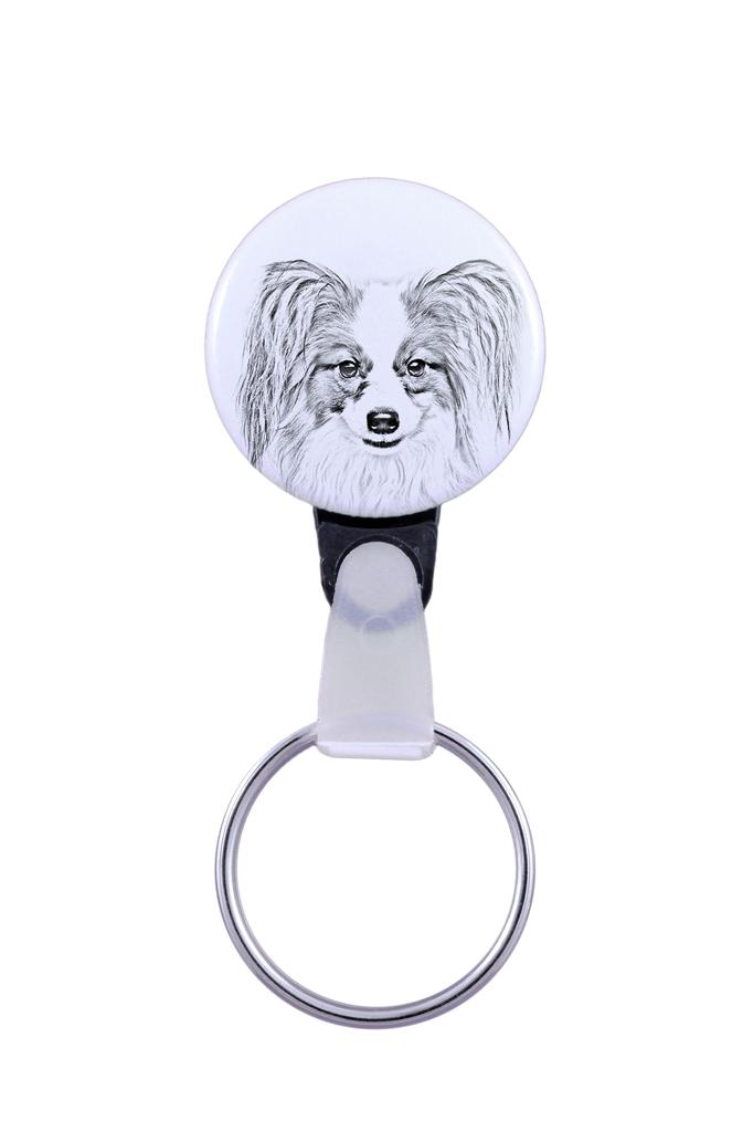 Папильон, континентальный той-спаниель, собака-бабочка - брелок с портретом собаки, подвеска с собственной графикой бренда Art-Dog
