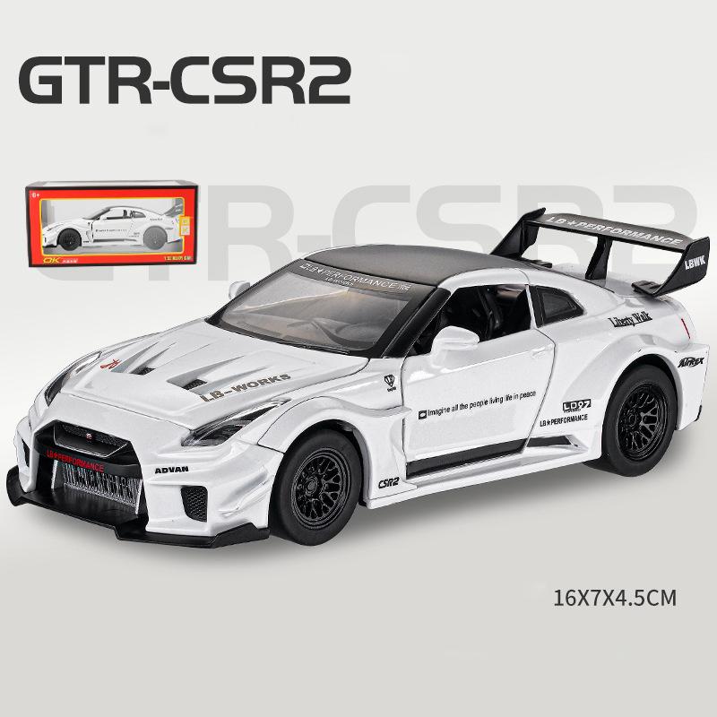 1/32 Nissan GTR CSR2 Skyline Ares литой автомобиль модель игрушечный транспорт металлический игрушечный транспорт с высокой имитацией инерционный механизм коллекция детские игрушки подарок
