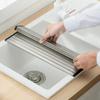 Multifunctional 304 Stainless Draining Basket Sink Chopping Board Folding Cutting Board Sink Washbasin Chopping Board Drain Rack