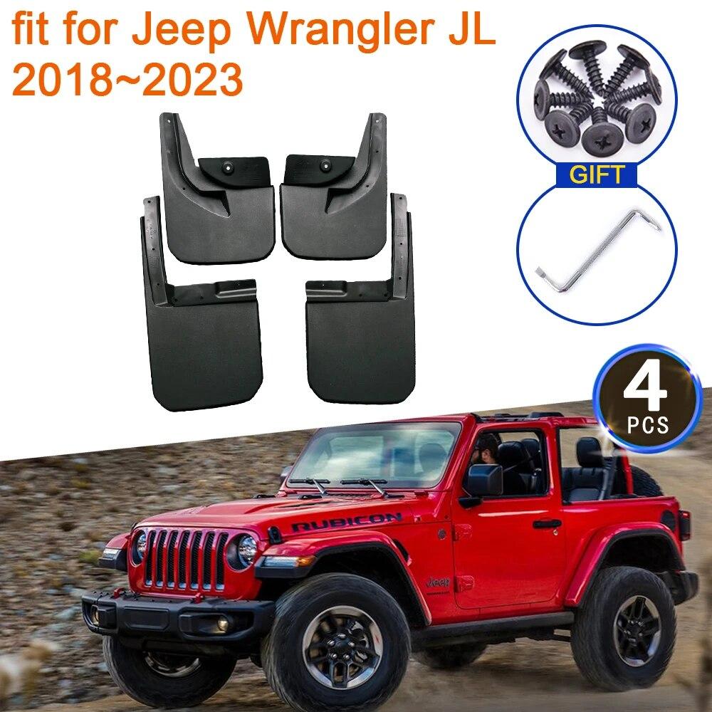 4x for Jeep Wrangler JL 2018 2022 2023 Mud Splash Grade Mudguards Front Rear Wheel Fender Mudflap Car Accessories