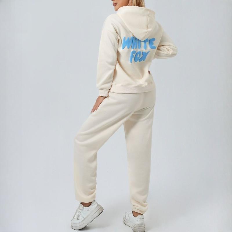 Женский комплект худи на весну, осень и зиму. Модный спортивный пуловер с длинным рукавом и капюшоном. Комплект из двух предметов.