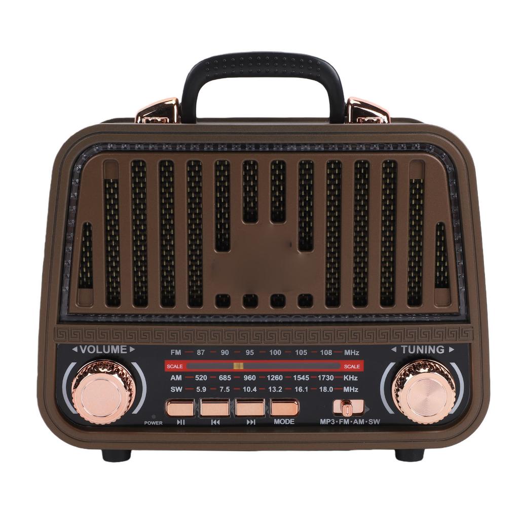Ретро Bluetooth-колонка AM FM SW Радио Перезаряжаемая Винтажная Беспроводная Колонка с Телескопической Антенной