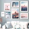 Romantic Sunset Landscape Painting Ferris Wheel Posters for Home Design Modern Decoration for Living Room Frameless Art Prints No Frame