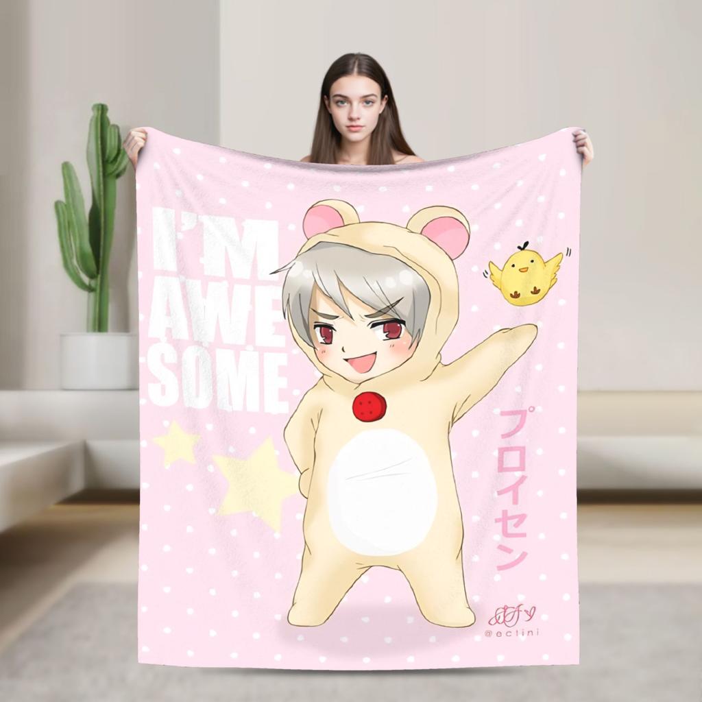 APH Italy Hetalia Anime Blanket Fleece Winter Multifunction Super Soft Throw Blanket for Home Travel Rug Piece