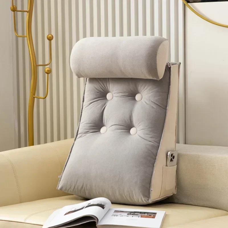 Comfort Triangular Reading Pillow Lumbar Support Cushion with Headrest Big Wedge Adult Backrest Lounge Sofa Cushion Bed Pillow