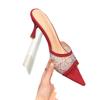 Fashion Women Mesh Sexy High Heels Slippers Women Pointed Toe Dress Shoes Female Summer Fashion Sandals  New Flip Flops Brand Pumps