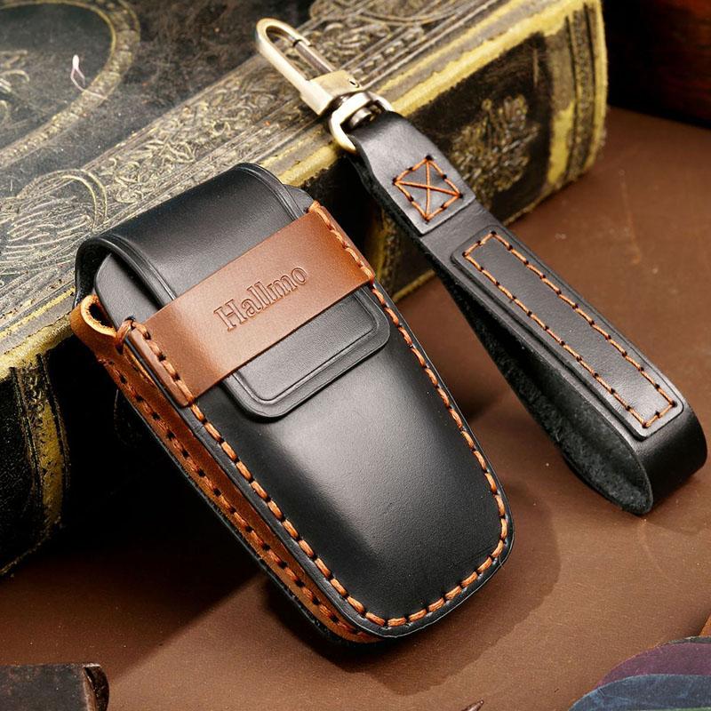 GUSHIBEI Роскошный кожаный чехол для ключей ручной работы для BMW