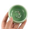 Crackle Golden Fish Celadon Porcelain Teacups 60ml Delicate Longquan Tea Cup Bowl Serviceable Kungfu Chinese Tea Cup Gift