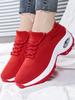 Women Walking Shoes Slip On Sock Sneakers Lady Girls Nurse Mesh Lightweight Sport  Shoes Air Cushion Platform Red Loafers 1862