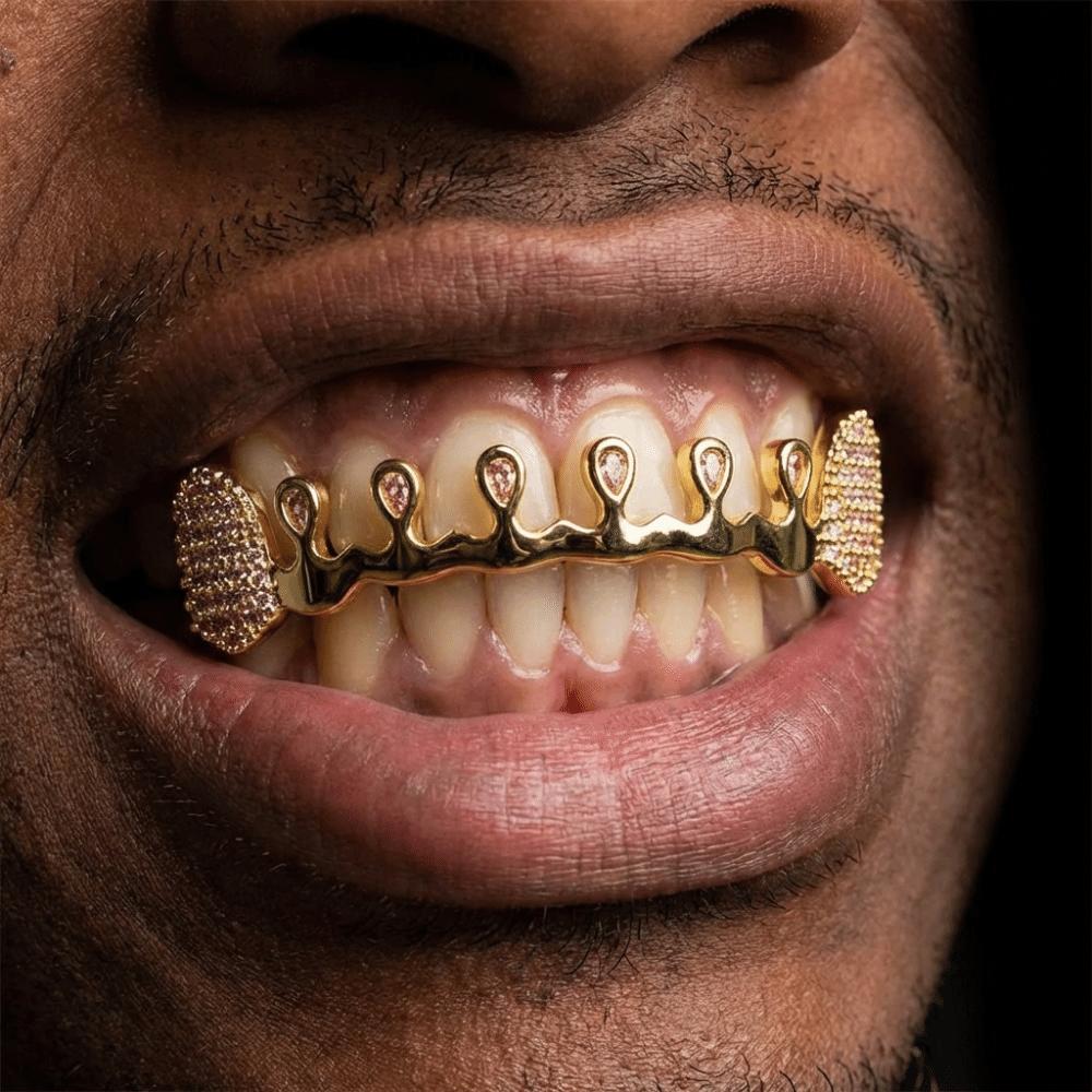Punk Rhinestone Tooth Caps Removable Charm Teeth Grillz Gift Men Women Jewelry Party Cosplay