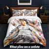 Дизайн Cristiano Ronaldo Комплект постельного белья 1 пододеяльник + 2 наволочки Мягкое дышащее домашнее постельное белье