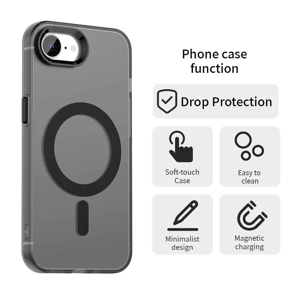 Магнитный беспроводной зарядный чехол для Apple iPhone 16e 16 Pro Max 15 14 Plus Чехол Конфетные цвета Прозрачная задняя крышка Coque