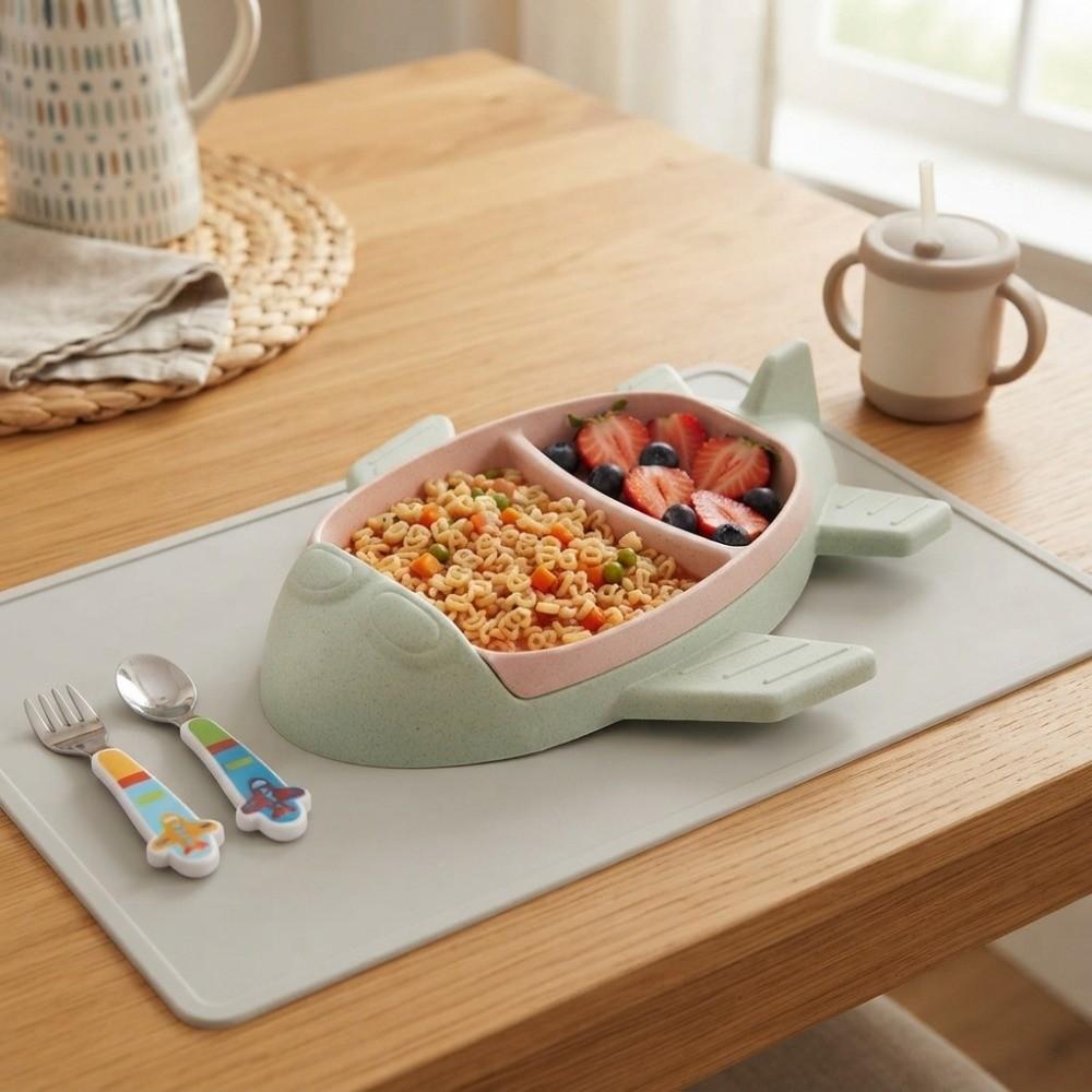 Divided Airplane-Shaped Children's Plate Deepened Dinning Plate Household Food Tray Gifts