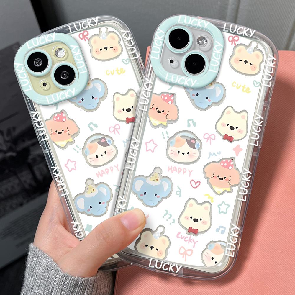 Mobile Phone Cases for iPhone 11 13 XR 15 Pro Max 12 14 Pro Max Case iPhone 16 7 Plus 8 Plus XS Max Cartoon Pattern Anti-drop Protection Shockproof