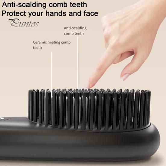 Портативный выпрямитель для волос, 3 температуры, быстрый нагрев, USB аккумулятор, отрицательные ионы, горячая щетка, электрическая расческа для укладки вьющихся волос