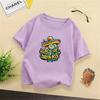 Versatile Basic Childrens Summer Short Sleeved Retro Mexican Holiday Style Printed Daily Party Outfit Tshirt