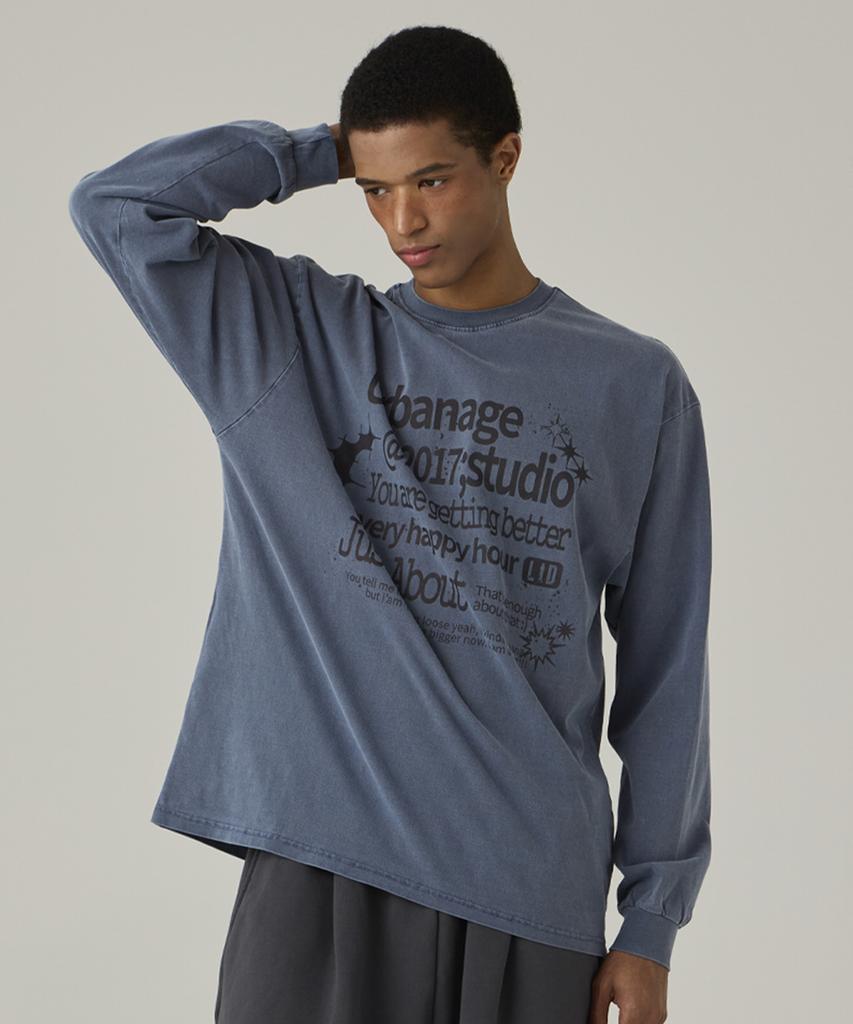 URBANAGE Just About Pigment Over Long Sleeve Navy