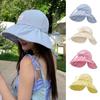 Dopamine Fisherman Hat with Drawstring Sun Protection Hat Summer Ladies Sun Hat  Outdoor