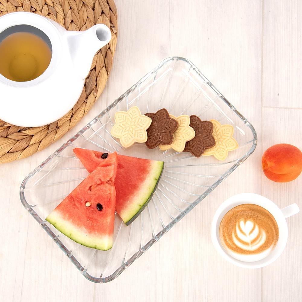 Rectangular glass platter 27.5x16.5 cm