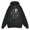Стираный винтажный винтажный свитер ужасов на Хэллоуин American Diablo Top Loose Hoodie Hoodie Festival