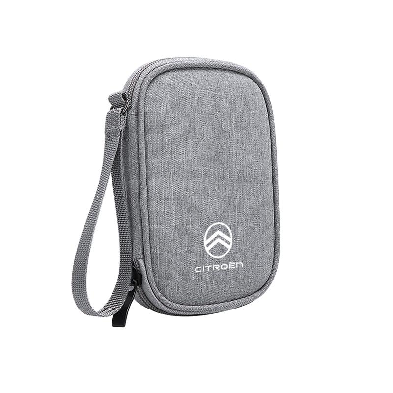 YJTHM1 Car Styling Storage Bag Key Driver License Cards Organizer For Citroen C3 C5 AIRCROSS C5X C4 Cactus PICASSO e-C3 e-C4 C1 C-Cross