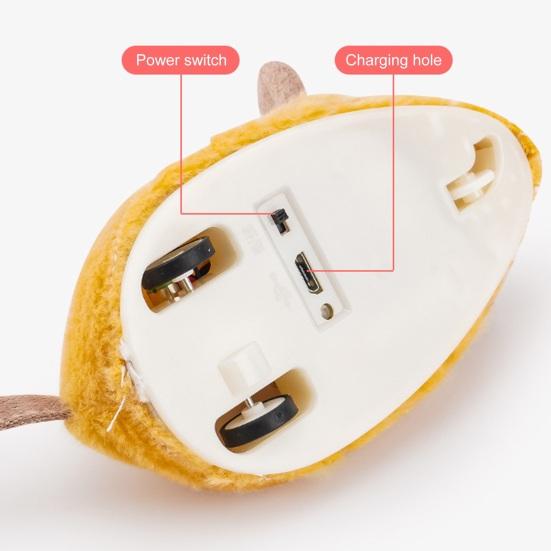 Interactive Mouse Moving Cat Toy Rechargeable Automatic Moving Plush Mice for Indoor Cats