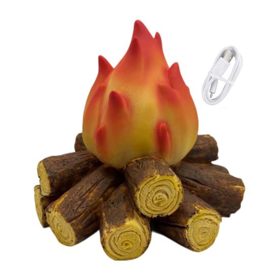 Светодиодный светильник с эффектом мерцающего пламени, портативный ночник, имитирующий костер, с регулируемой яркостью, рождественские настольные украшения для камина