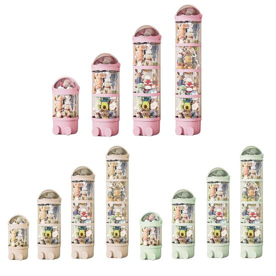 Transparent Vertical Toy Organizer Doll Storage Bucket Large Capacity Dustproof