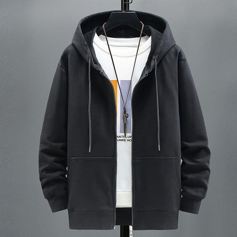Мужские негабаритные мужские однотонные толстовки с капюшоном, пальто с капюшоном, толстые/тонкие хлопковые толстовки, спортивная одежда для женщин, хлопок плюс бархатная молния, кардиган для тренировок