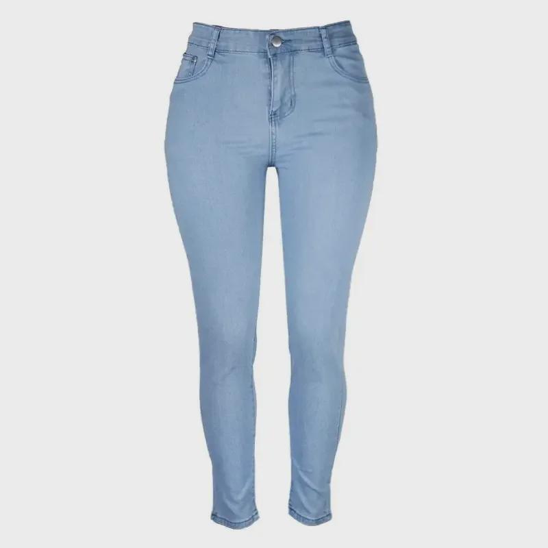 Женские облегающие эластичные джинсы в европейском и американском стиле - большие размеры, персиковые брюки-карандаш на бедрах