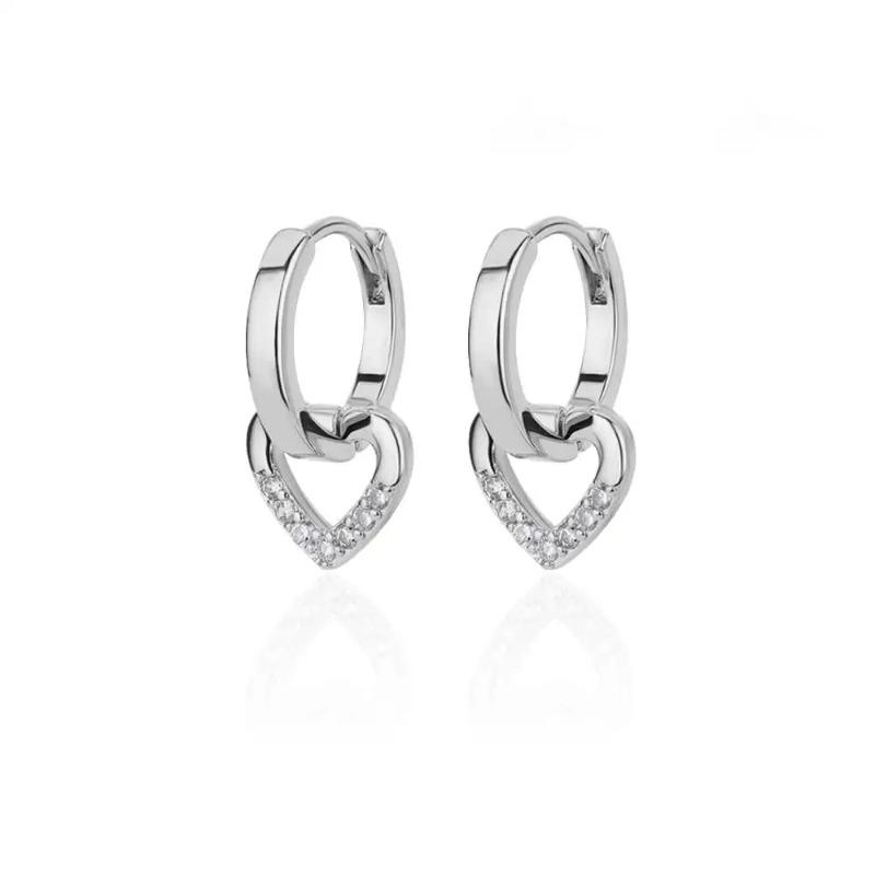 Zircon Heart Pendientes Earring For Women Stainless Steel Gold Color Piercing Earring 2025 Trend Jewelry aretes Accesorios mujer CLE