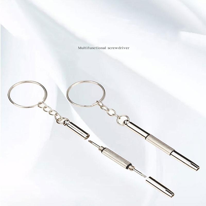 3 In 1 Eyeglass Screwdriver Portable Keychain Screwdriver Watch Repair Kit Tools