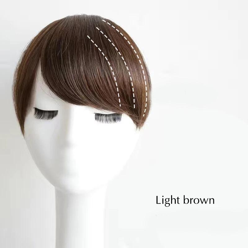 Длинная заколка спереди, челка, боковая челка, наращивание волос, настоящая натуральная синтетическая челка, прическа