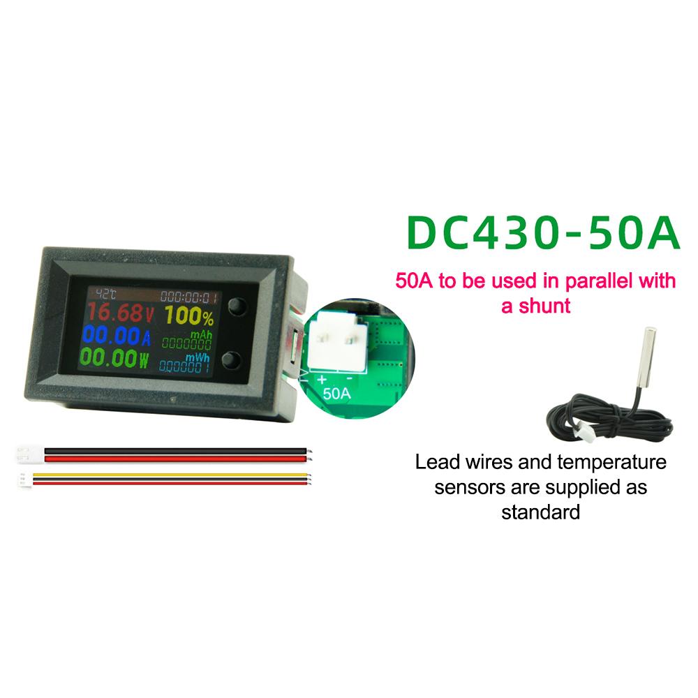 DC4~30V 10A/50A/100A Цифровой вольтметр амперметр 8-в-1 Многофункциональный тестер Мощность Энергия Частота Емкость Температура