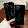 Сексуальный Чехол с Линейным Рисунком Влюбленная Пара Поцелуй Для Apple iPhone 17 16 15 14 13 12 11 Pro Max 16 Plus 16E 17Air 17Pro Чехол для Телефона Силиконовый