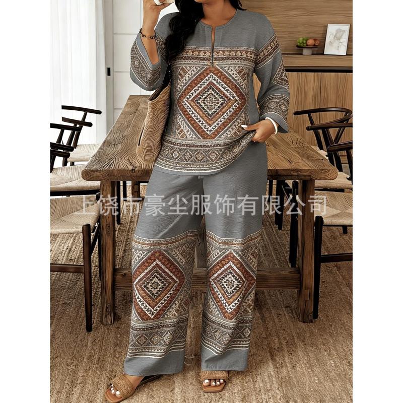Women's Wholesale Long Sleeve Lace Flower Long Sleeve Ethnic Style Women's Hot Selling Set