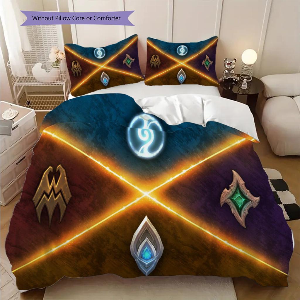 Fantasy Warriors Unite Bedding (1 * duvet cover + 2 * pillowcase, without core) 2D Flat Soft and comfortable Christmas birthday gift