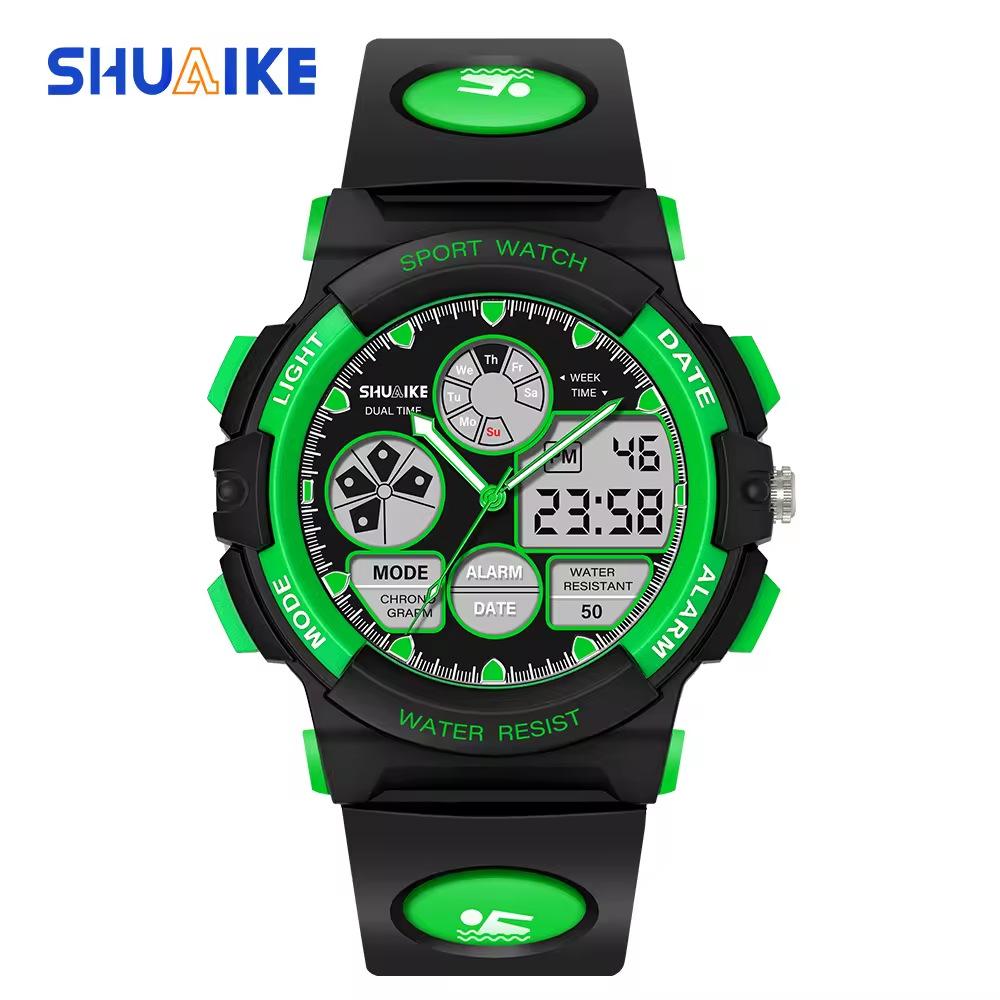 Shuaike 936 Children's Movement 5Atm Waterproof Analog Digital Sports Watch Round Plastic Fashion Watch