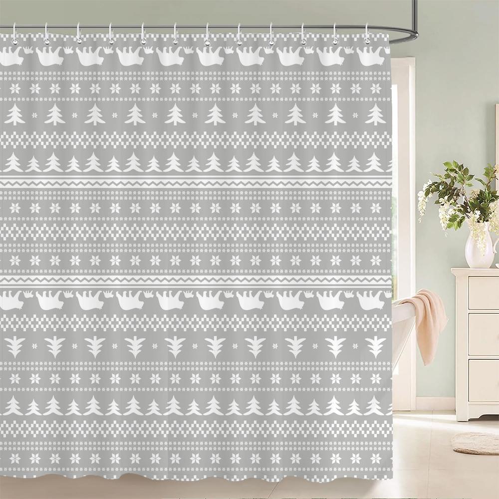 Листья Растение Дерево лист Маленький Свежий Шторки для душа Штора для ванной Ткань Водонепроницаемый Полиэстер Декор Экран для ванны с крючками