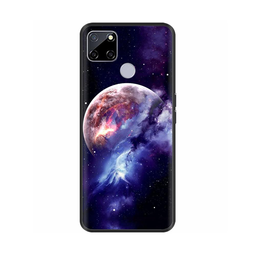 Чехол для Realme C25 C25s Мягкий Милый Чехол для OPPO Realme C25Y C21Y Силиконовый Черный ТПУ Чехол для Телефона Для OPPO Realme C21 Цветочный Чехол
