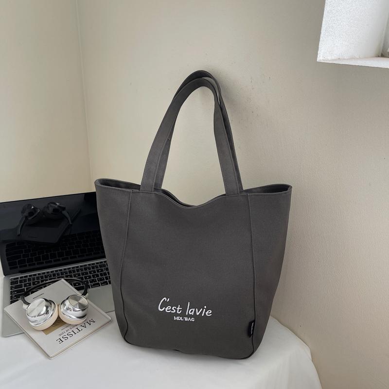 Tote Bag Women's Large Capacity Shoulder Bag Letter Embroidery Underarm Bag