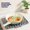 1 шт. Силиконовый коврик для сушки посуды, коврик для сушки кастрюль и тарелок для кухонной посуды, нескользящие коврики, подставка против ожогов, кухонная утварь