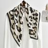 Ретро Леопардовый Квадратный Шарф Принт Шелковый Шарф Для Женщин Имитация Шелка Модный Универсальный Головной Убор Аксессуары Для Сумки Одежда 70*70см