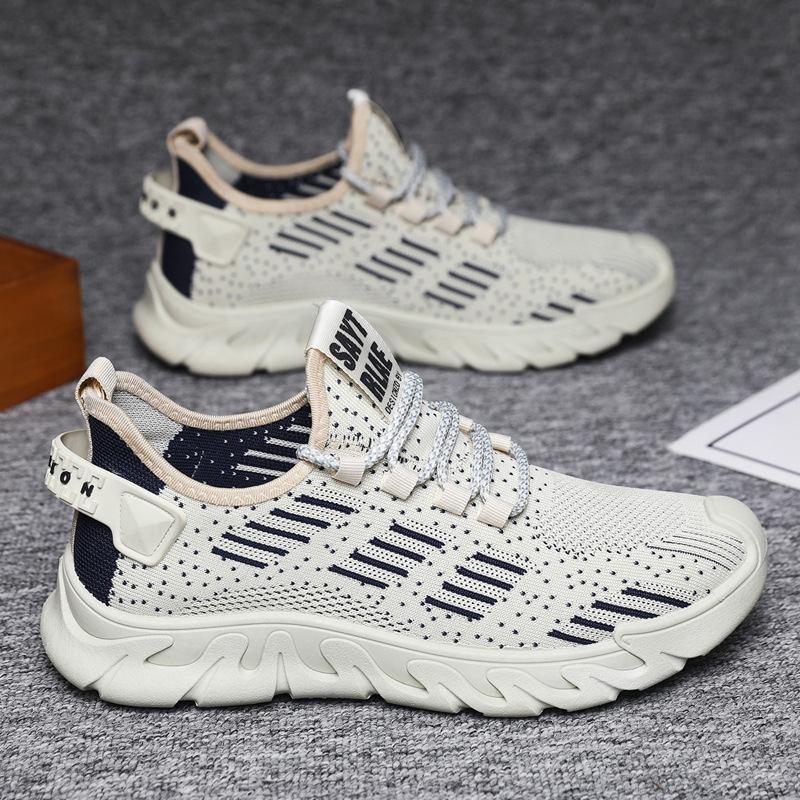 Summer Men's Shoes New Fly-woven Mesh Breathable Casual Shoes Fashionable Versatile Wear-resistant Sports Shoes
