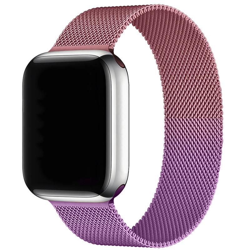Совместим с Apple Watch S10 Магнитный стальной миланский ремешок для iWatch 5-9 SE.