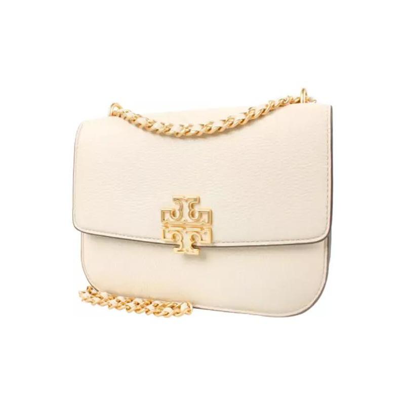TORY BURCH Britten Simple and Fashionable Hollow Double T Logo Flip Opening Adjustable Metal Chain Cowhide Crossbody Shoulder Bag Women's 140987-122