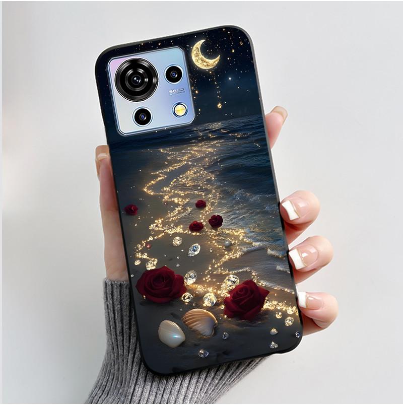 Для ZTE Blade V50 Vita Чехол Роскошный Милый Кролик с Сердечками Смешной Черный Мягкий Силиконовый Чехол для Телефона Для ZTE BladeV50 Vita V50Vita Обложка