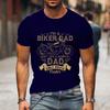 I'm A Biker Dad T-shirt Men Summer Loose Short Sleeve Shirt Harajuku Motorcycle Pattern Men Fashion Father's Day Tshirt Tees