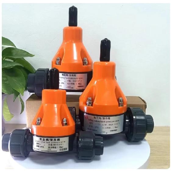 DN15/20/25/32/UPVC Back Pressure Valve Plastic Pressure Relief Valve, Safety Valve for Metering Pump, Diaphragm Corrosion